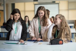 Girls into Geoscience at The University of Plymouth in the Labs doing experiments.